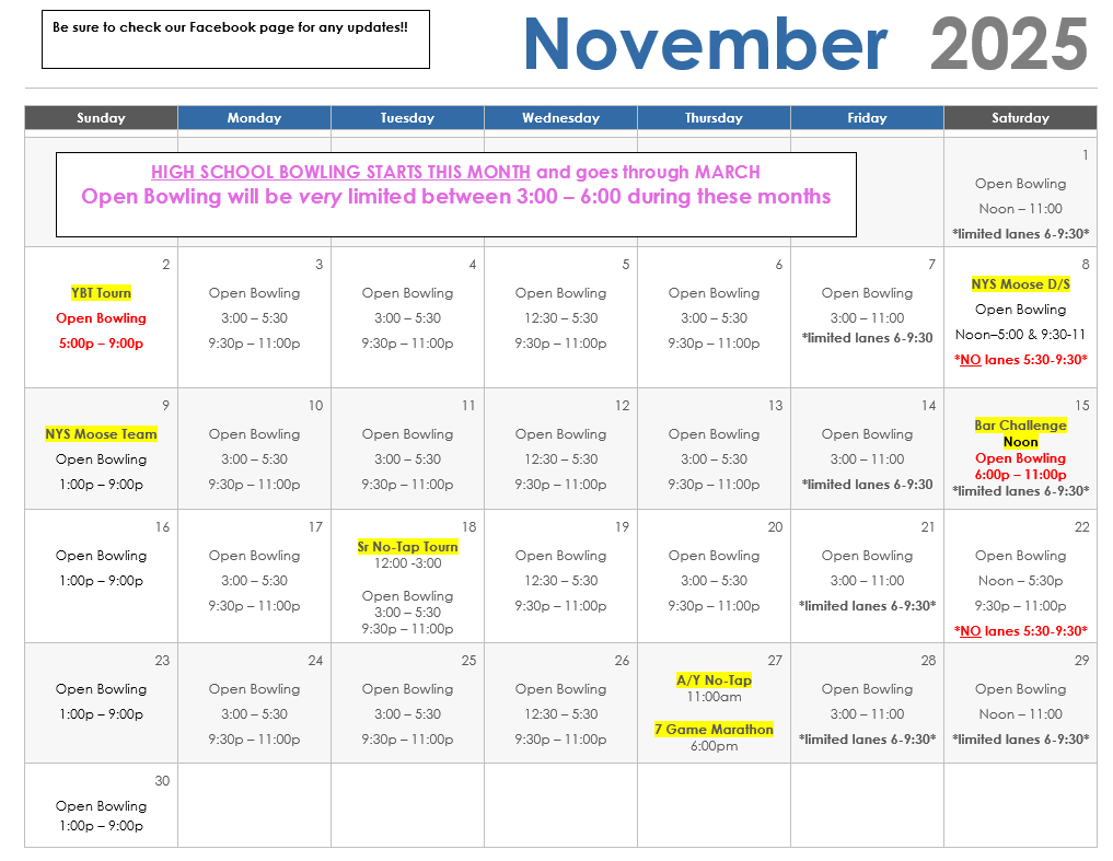 november calendar